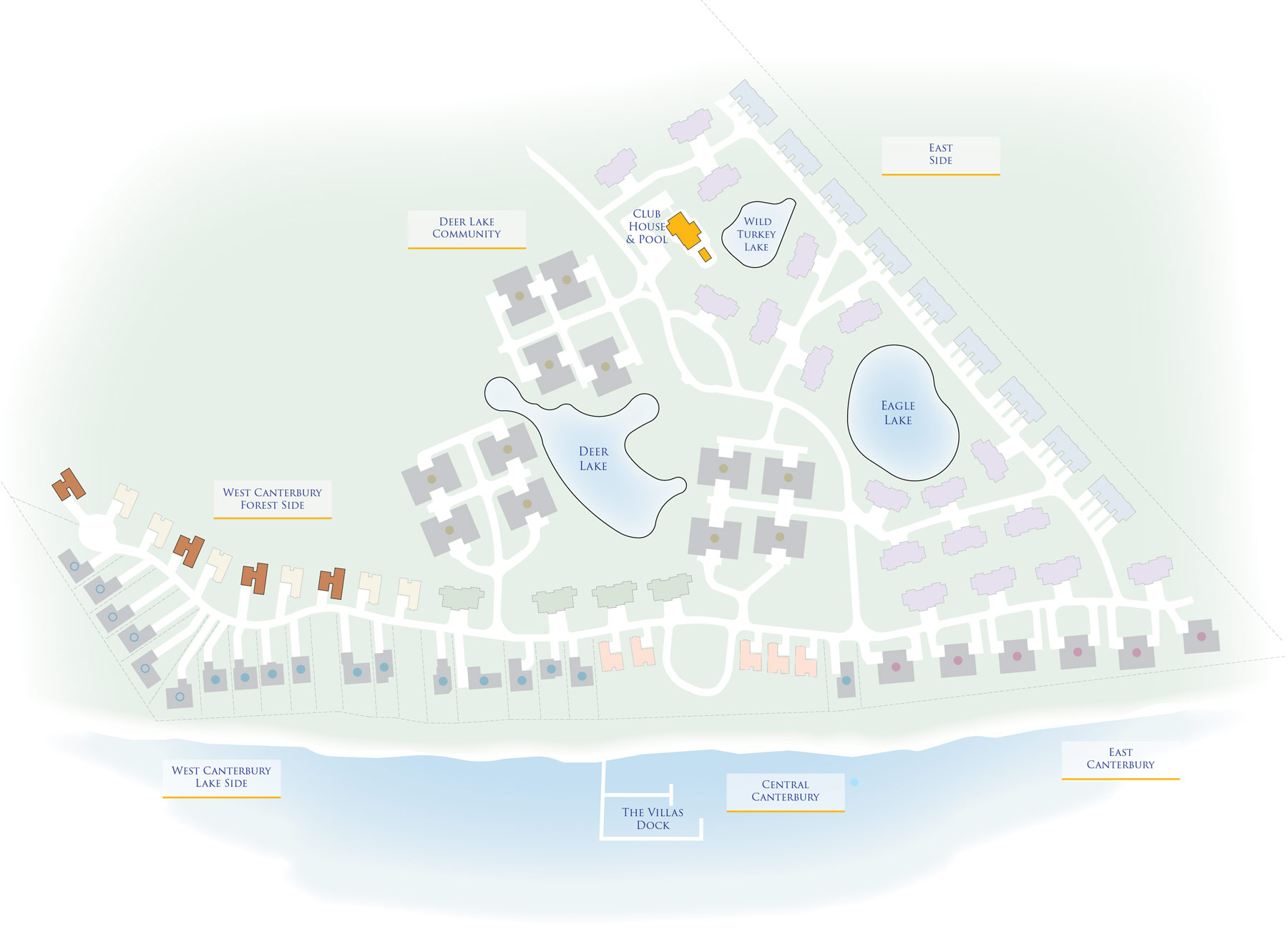 Site Map of Elk Creek Houses at the Villas at Woodson Bend