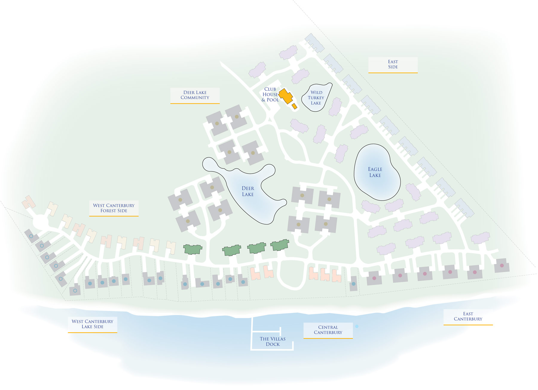 Site Map of Meadow Vale West houses at the Villas at Woodson Bend