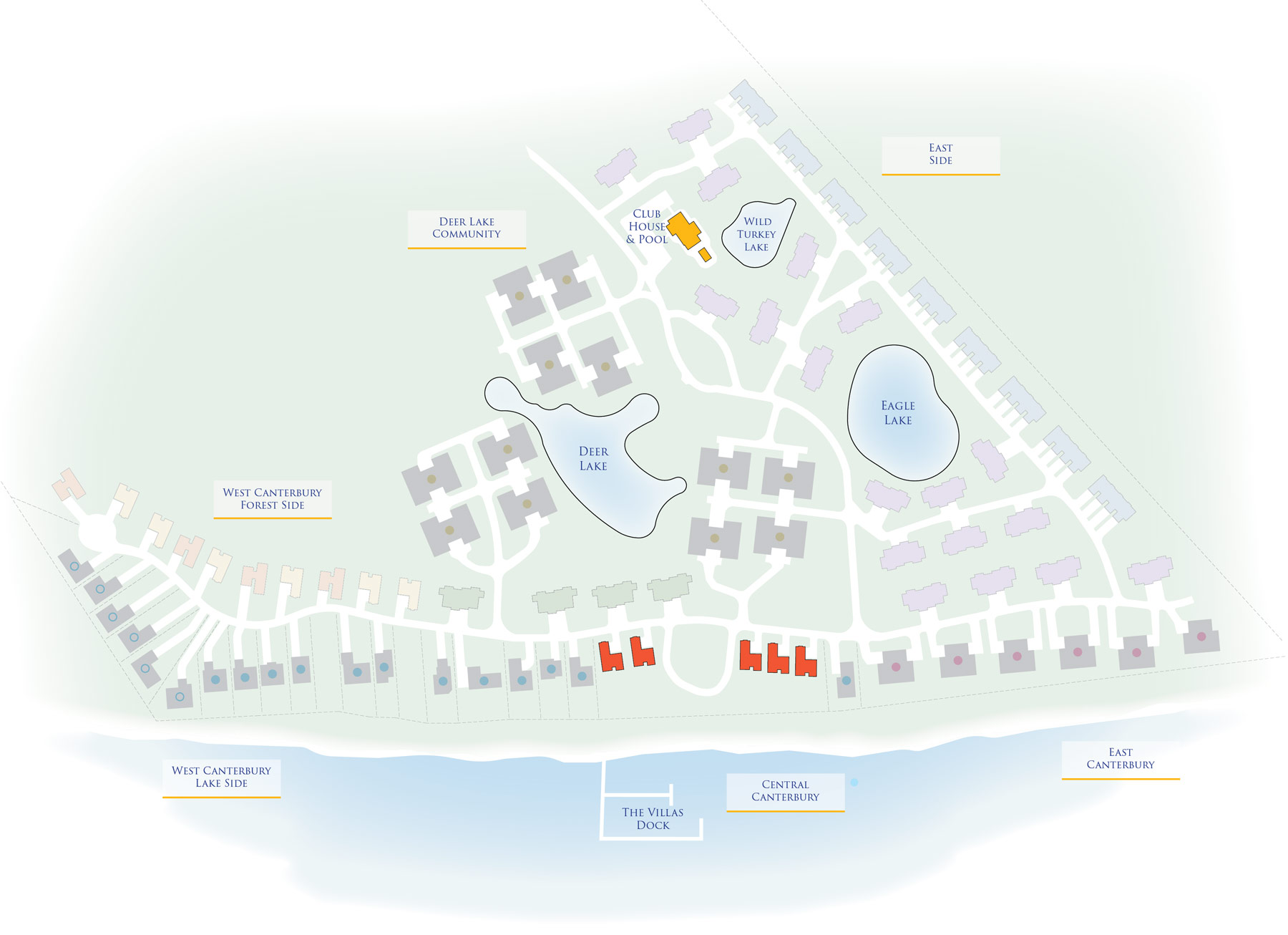 Site Map of Silver Grove Houses at the Villas at Woodson Bend
