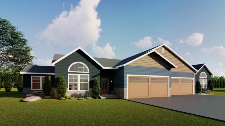 Architect rendering of the Meadow Vale West home design for the Villas at Woodson Bend.