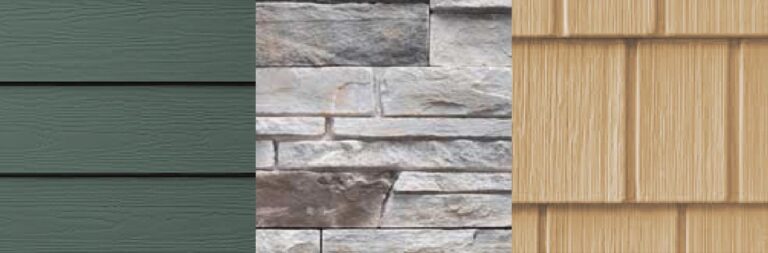 Three types of exterior siding