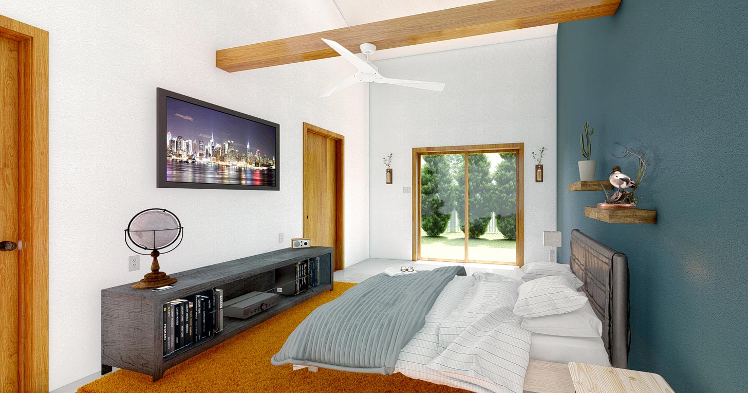 Contemporary home interior rendering