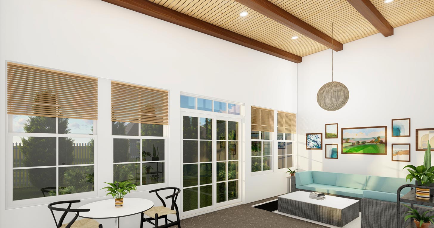 Contemporary home interior rendering