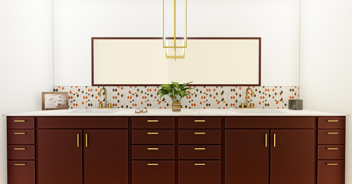 Contemporary home interior rendering