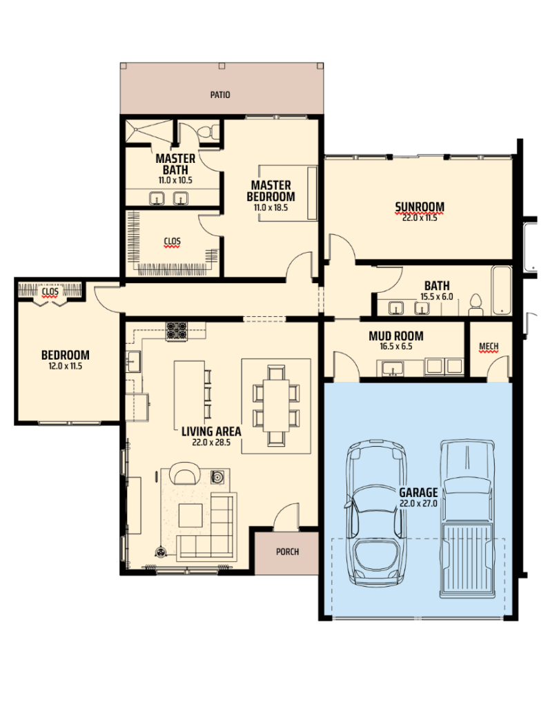 Meadow View West left side floorplan.