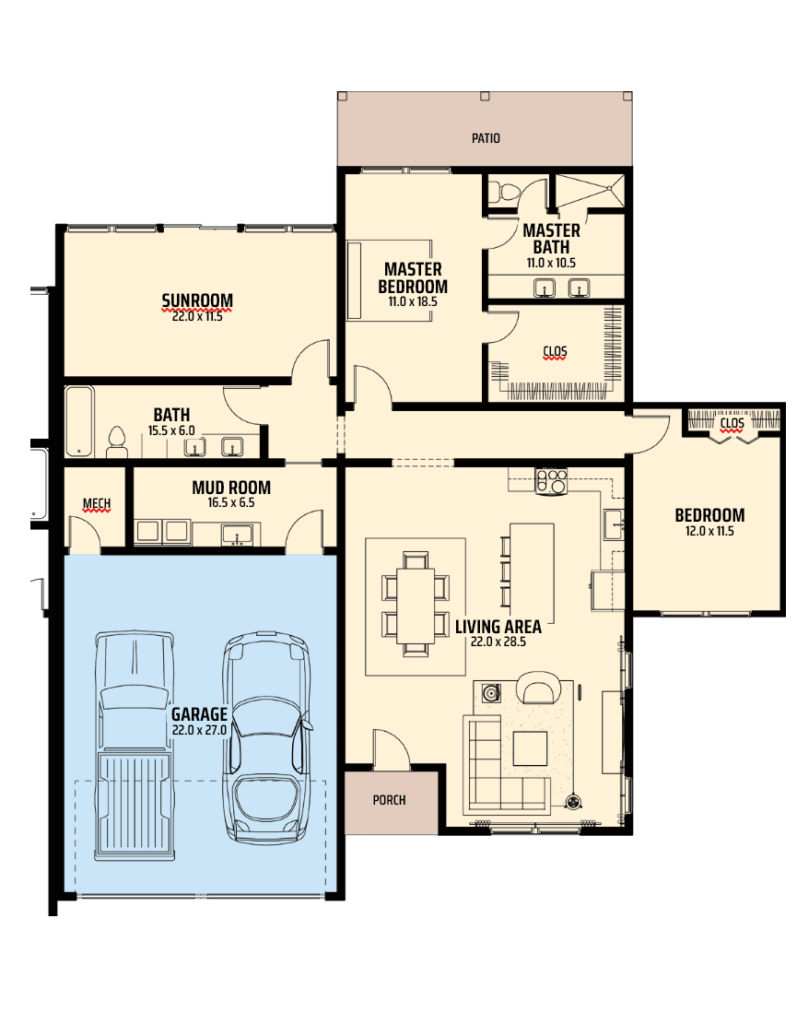 Meadow View West right side floorplan.